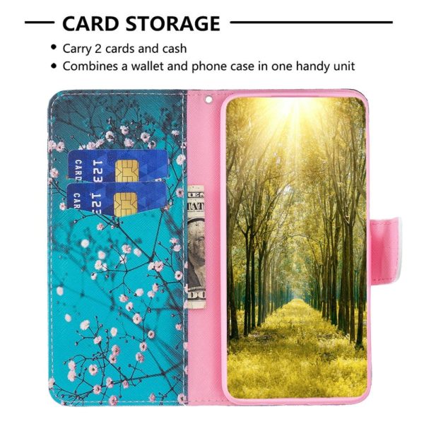 Nokia X30 Læder Cover m. Pung & Print - Træ med Blomster Online Hot Sale