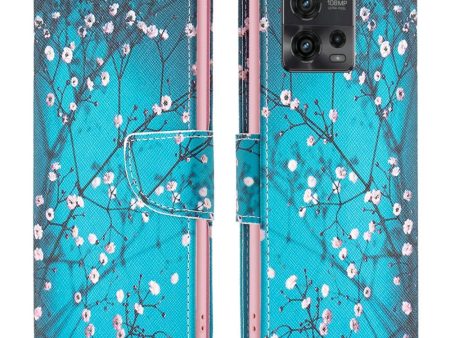 Motorola Moto G72 Læder Cover m. Pung - Blomstring Online now