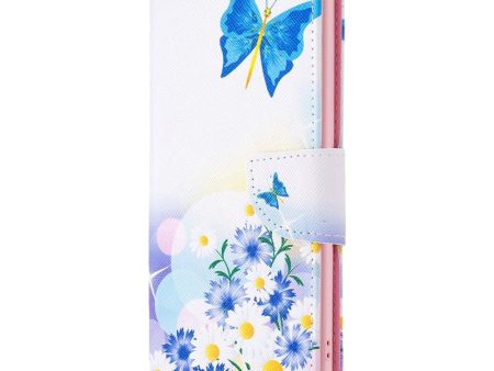 Google Pixel 8 Læder Cover m. Pung - Sommerfugle & Blomster Hot on Sale