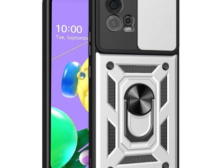 Motorola Moto G72 Håndværker Cover m. Magnetisk Kickstand & Cam Slider - Sølv Cheap