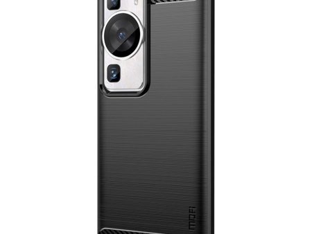 Huawei P60 Pro Mofi Brushed Carbon Fiber Fleksibelt Plastik Cover - Sort For Sale