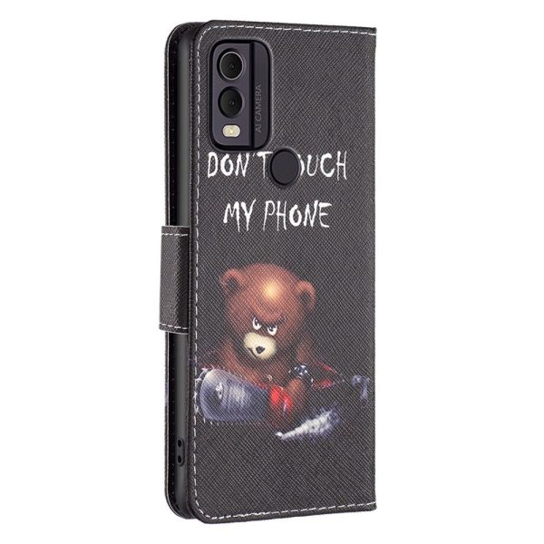 Nokia C22 Læder Cover m. Pung & Print -  Don t Touch My Phone  Bjørn Online Hot Sale