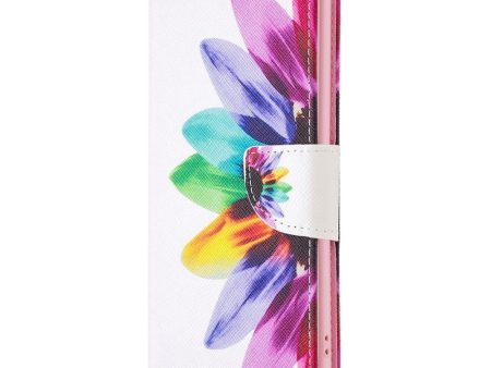 Nokia C22 Læder Cover m. Pung & Print - Farvet Blomst Online Hot Sale