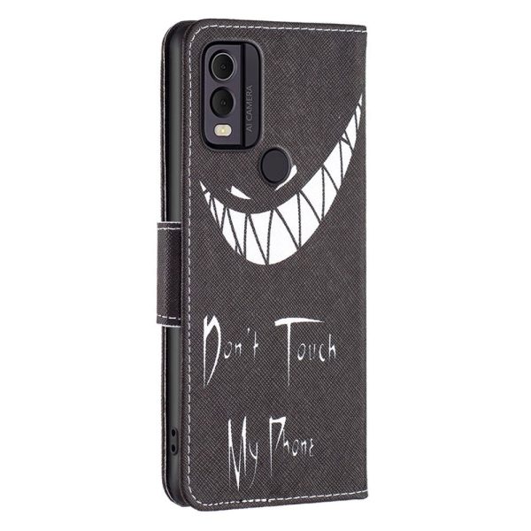 Nokia C22 Læder Cover m. Pung & Print -  Don t Touch My Phone  on Sale