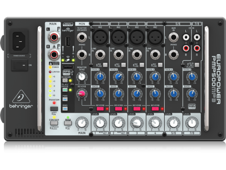 Behringer EUROPOWER PMP500MP3 Ultra-Compact 500-Watt 8-Channel Powered Mixer Supply