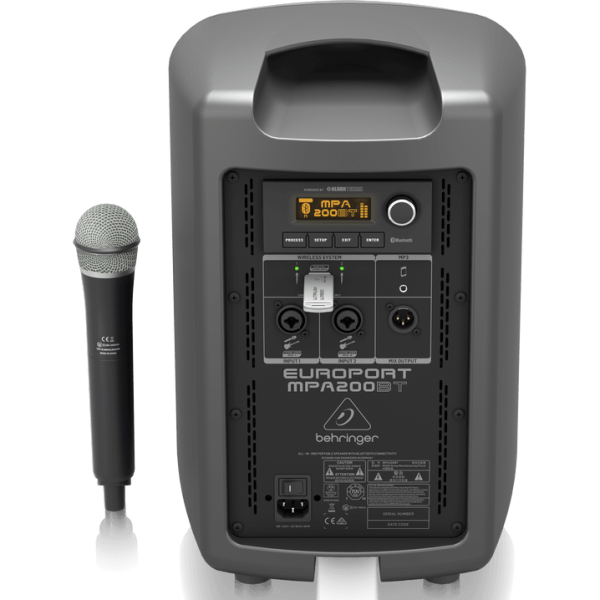 Behringer EUROPORT MPA200BT All-in-one Portable 200W PA System w  Wireless Microphone, Bluetooth Connectivity and Battery Operation For Sale