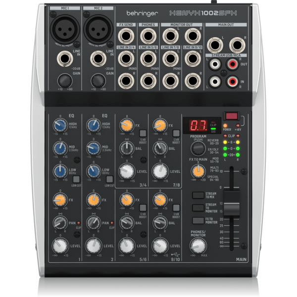 Behringer XENYX 1002SFX 10-Input Mixer with USB & FX For Sale