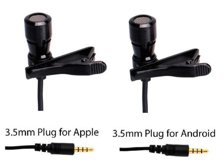 LAV-100BUN Professional Lavalier Microphones with 3.5mm TRRS Plug for Android Apple Cell Phones and Tablets (2-Pack) Online now