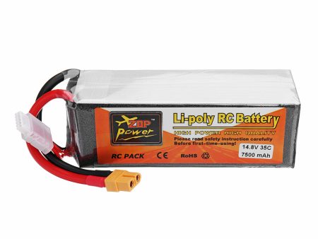 ZOP Power 14.8V 7500mah 35C 4S Lipo Battery XT60 Plug for RC Quadcopter Car Hot on Sale