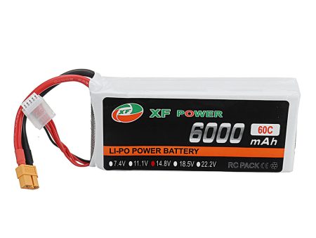 XF POWER 14.8V 6000mAh 60C 4S Lipo Battery XT60 Plug for RC Car Sale