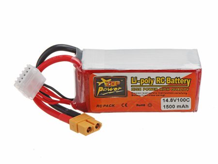 ZOP POWER 14.8V 1500mAH 100C 4S Lipo Battery With XT60 Plug For RC Models Online now