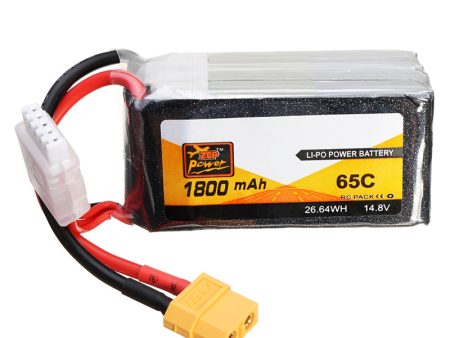 ZOP Power 14.8V 1800mAh 65C 4S Lipo Battery XT60 Plug For RC FPV Racing Drone For Discount